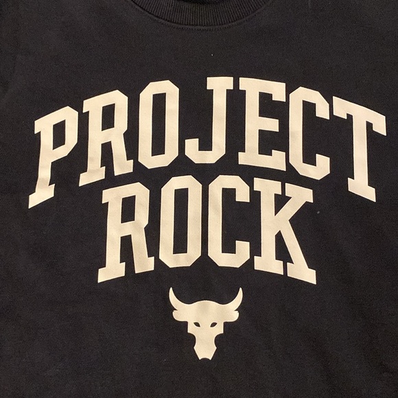 Men’s Under Armour Project Rock Terry Short Sleeve Sweatshirt Medium - Picture 2 of 5